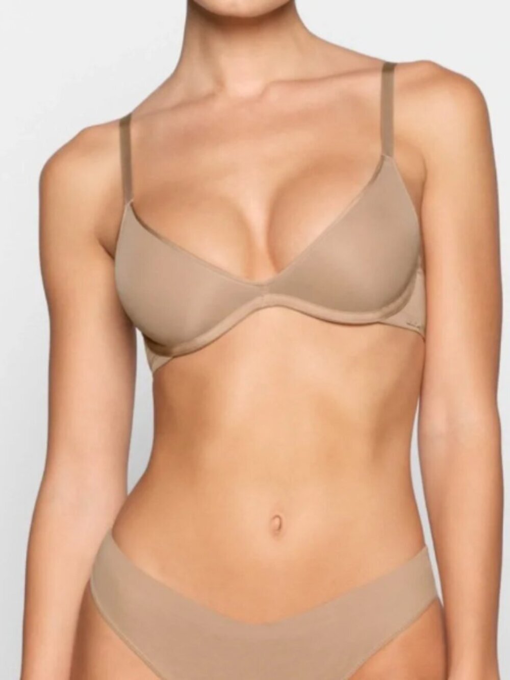 SKIMS Weightless Scoop 3D Woven Knit Underwire Bra Clay 34H NWT